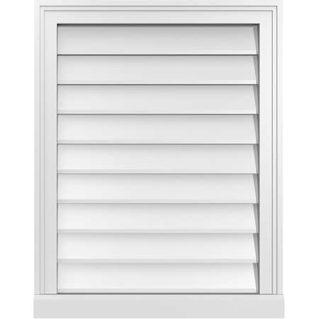 Ekena Millwork Vertical Surface Mount PVC Gable Vent w/ 2"W x 2"H , Brickmould Sill Frame, 22"W x 28"H GVPVE22X2803SN